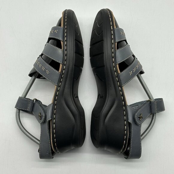 Clarks Collection Laurieann Blue Studded Ankle Strap Sandals Women's Size 10W - Picture 8 of 10